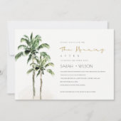 熱帯ビーチパームツリーズモーニングアフター招待状 サンキューカード (正面)