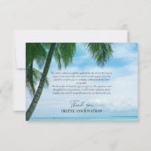 熱帯ビーチパームツリー海行先結婚式 サンキューカード (裏面)