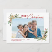 熱帯ビーチヒトデのクリスマスフォト シーズンカード (正面)