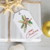 熱帯ビーチヒトデのメリークリスマス ギフトタグ