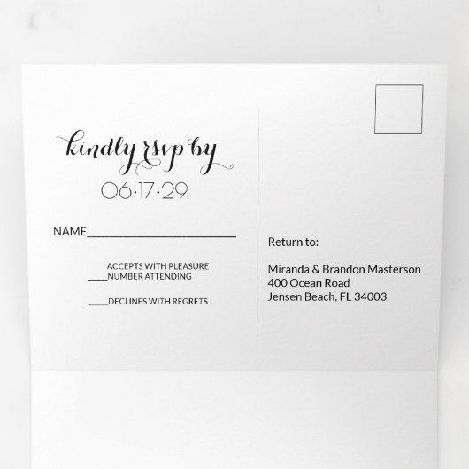 熱帯ビーチヒトデ結婚サマー 三つ折り招待状 (内部最初)