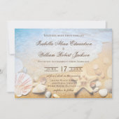 熱帯ビーチヒトデ結婚式招待状 招待状 (正面)