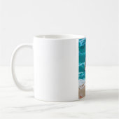 熱帯ビーチピンクフラミンゴコーヒーマグ コーヒーマグカップ (左)