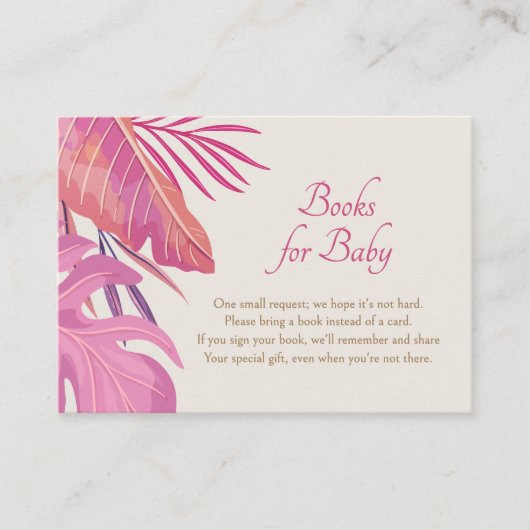 熱帯ビーチピンクブックスベビー エンクロージャーカード (正面)