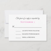 熱帯ビーチピンクプルメリアフローラ披露宴RSVP 出欠カード (裏面)