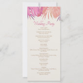 熱帯ビーチピンク結婚式 プログラム (裏面)