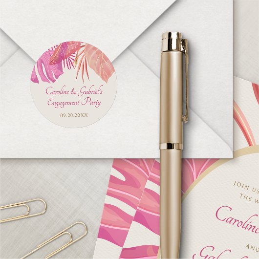 熱帯ビーチピンク ラウンドシール