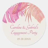熱帯ビーチピンク ラウンドシール (正面)