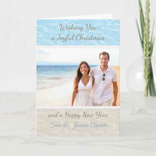 熱帯ビーチフォトクリスマスカード カード (正面)