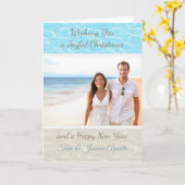 熱帯ビーチフォトクリスマスカード カード (黄色い花)