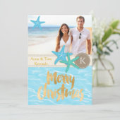 熱帯ビーチフォトクリスマスカード シーズンカード (スタンド正面)