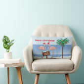 熱帯ビーチフラミンゴパームサウスポールクリスマス ランバークッション (椅子)