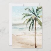 熱帯ビーチフラミンゴ夏の誕生日パーティー 招待状 (裏面)