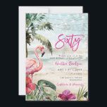 熱帯ビーチフラミンゴ60th birthday party 招待状<br><div class="desc">美しい熱帯のビーチとフラミンゴをテーマにした60歳の誕生日の招待状で、ヤシの木と文字列の光と一致するビーチハイバック側。簡単：使用可能な文字・フィールドを編集または削除し、プロフェッショナルおよび完了用の独自の詳細で情報をパーソナライズすカスタムる方法。このboho flamingoコレクションではマッチング品が販売されている。お店に行って、差出人住所ラベル、ステッカー、封筒など幅広いラインナップをご覧ください。</div>