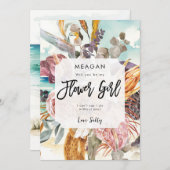 熱帯ビーチフラワーガールプロポーズカード 案内状 (正面/裏面)