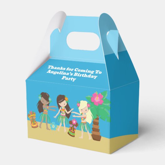 熱帯ビーチフラ踊りルアウ（ハワイ式宴会）誕生日パーティー フェイバーボックス (正面サイド)