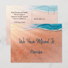熱帯ビーチフロリダ新しい住所を移動 案内ポストカード