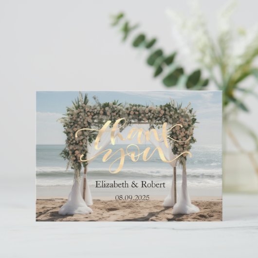 熱帯ビーチフローラアーバーサンキューカード サンキューカード (スタンド正面)