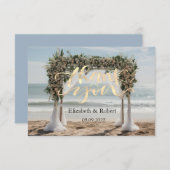 熱帯ビーチフローラアーバーサンキューカード サンキューカード (正面/裏面)