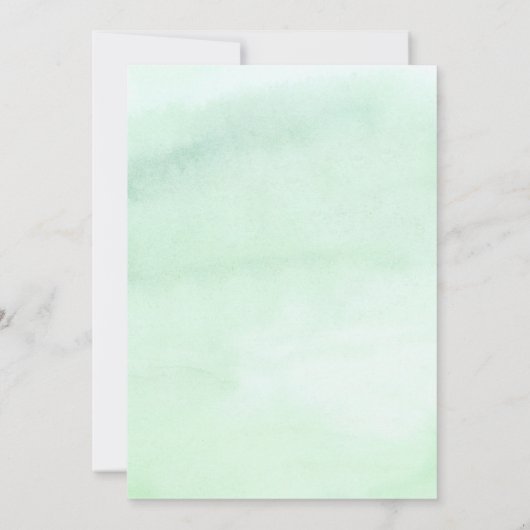 熱帯ビーチフローラウォーターカラーファースト誕生日 招待状 (裏面)