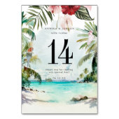 熱帯ビーチフローラパーム |テーブル番号カード テーブルナンバー (正面)