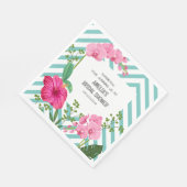 熱帯ビーチフローラブライダルシャワー スタンダードランチョンナプキン (角)