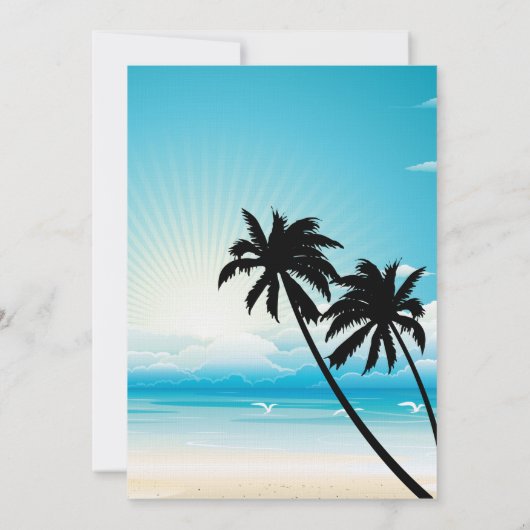 熱帯ビーチフローラ結婚式招待状 招待状 (裏面)