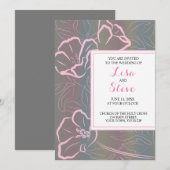 熱帯ビーチフローラ行先結婚式 招待状 (正面/裏面)