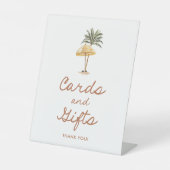 熱帯ビーチブライダルシャワーカードとギフトサイン 台座サイン (正面)