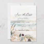 熱帯ビーチプロテアフローラは日付カードを保存 サンキューカード (正面)