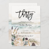 熱帯ビーチプロテア30歳の誕生日パーティー 招待状 (正面/裏面)