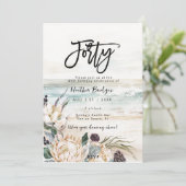 熱帯ビーチプロテア40歳の誕生日パーティー 招待状 (スタンド正面)