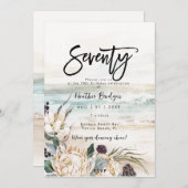 熱帯ビーチプロテア70th誕生日パーティー 招待状 (正面/裏面)