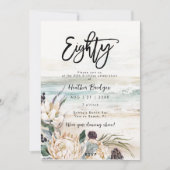 熱帯ビーチプロテア80th誕生日パーティーinvitati 招待状 (正面)