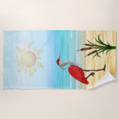 熱帯ビーチヘロンビーチタオル ビーチタオル (正面)