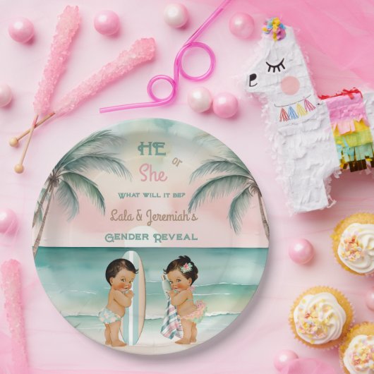 熱帯ビーチベビー性発現赤面セージ ペーパープレート (パーティー)