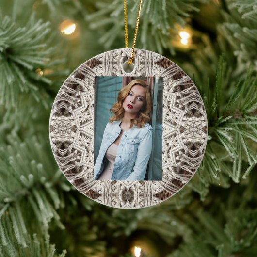 熱帯ビーチボホシックなトライバルマクラチェット セラミックオーナメント (ツリー)