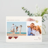 熱帯ビーチマルーン&金ゴールド緑2 – 写真 シーズンカード (スタンド正面)