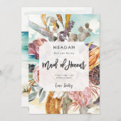 熱帯ビーチメイド・オブ・オーナー（花嫁付き添い人）提案カード 案内状 (正面/裏面)