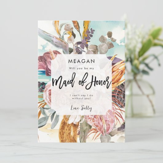 熱帯ビーチメイド・オブ・オーナー（花嫁付き添い人）提案カード 案内状 (スタンド正面)