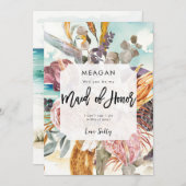 熱帯ビーチメイド・オブ・オーナー（花嫁付き添い人）提案カード 案内状 (正面/裏面)