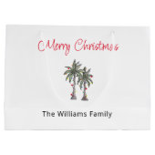 熱帯ビーチメリークリスマスパームツリーズ ラージペーパーバッグ (裏面)