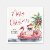 熱帯ビーチメリークリスマス スタンダードカクテルナプキン (正面)