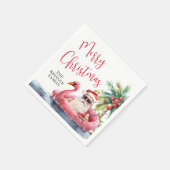 熱帯ビーチメリークリスマス スタンダードカクテルナプキン (角)