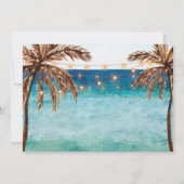 熱帯ビーチモダンは日付の写真カードを保存する 招待状 (裏面)