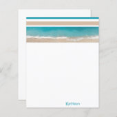 熱帯ビーチモノグラムパーソナライズされた文具 (正面/裏面)