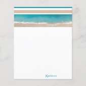 熱帯ビーチモノグラムパーソナライズされた文具 (正面)