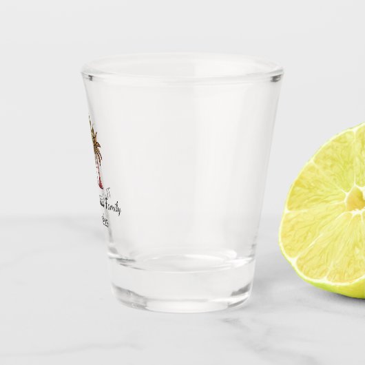 熱帯ビーチヤシの木エレガント金ゴールド ショットグラス (右)