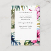 熱帯ビーチヤシ結婚ハイビスカス詳細カード エンクロージャーカード (裏面)