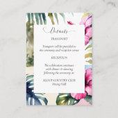 熱帯ビーチヤシ結婚ハイビスカス詳細カード エンクロージャーカード (正面)